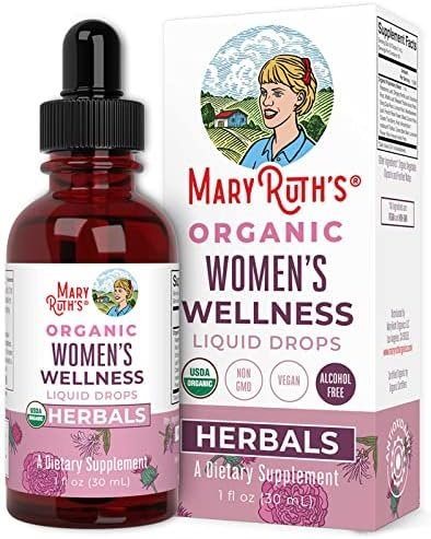 MaryRuth’s Women’s Wellness Liquid Drops | USDA Organic | Supports Menstruation & Relaxation | Raspberry Leaf, Stinging Nettle Leaf, Eleuthero Root, Chaste Tree Berry | Vegan | 1 Fl Oz