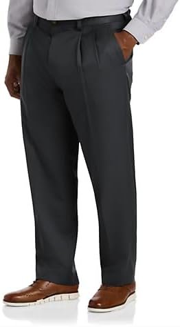 DXL Big + Tall Essentials Men’s Big and Tall Pleated Waist-Relaxer Dress Pants