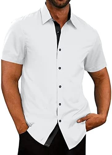 JMIERR Men’s Casual Button Down Shirts Wrinkle-Free Short Sleeve Business Dress Shirt