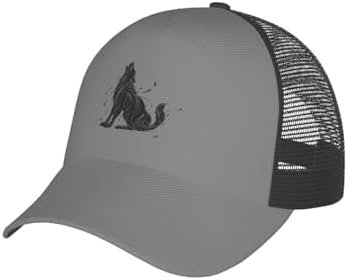 KOSPOGO Wolf’s Splash Baseball Cap for Men Women Breathable Mesh Back Baseball Caps Casual Outdoor Hat Adjustable Trucker Hat Sun Hats