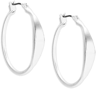 Lucky Brand Hammered Hoop Earrings, Silver, One Size