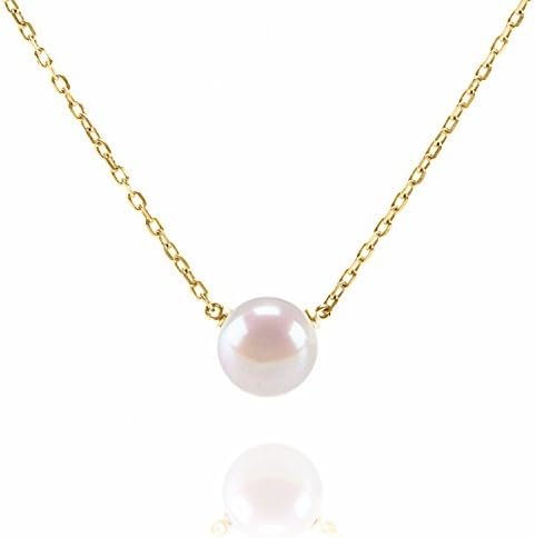 PAVOI Handpicked AAA+ Freshwater Cultured Single Pearl Necklace Pendant | Gold Necklaces for Women