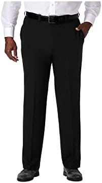 Haggar Men’s ECLO Stria Expandable-Waist Plain-Front Dress Pant