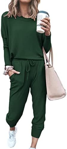 PRETTYGARDEN Women’s 2023 Fall Two Piece Outfit Long Sleeve Crewneck Pullover Tops and Long Pants Tracksuit