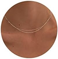 Tewiky Gold Chain Necklace for Women, 14k Gold Plated Thin Beaded Wave Box Chain Necklace Dainty Gold Necklace Simple Layered Gold Choker Necklaces Minimalist Gold Link Chain Necklace Trendy Jewelry for Women Girls