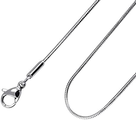 555Jewelry 1.2mm Stainless Steel Snake Chain Necklace for Men & Women, 16-28 Inch