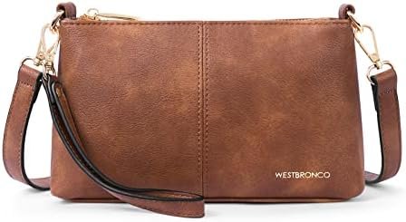 WESTBRONCO Crossbody Bag for Women Vegan Leather Wallet Purses Satchel Shoulder Bags Small Size