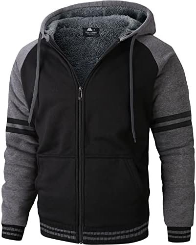 GEEK LIGHTING Hoodies for Men Heavyweight Fleece Sweatshirt – Full Zip Up Thick Sherpa Lined