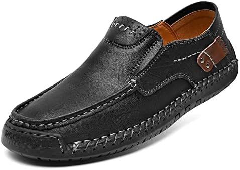 ENLEN&BENNA Men’s Loafers Slip-On Casual Leather Dress Shoes Lightweight Comfortable Driving Walking Shoes