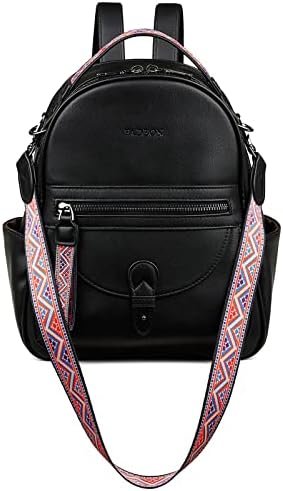 FADEON Mini Backpack Purse for Women, Designer Leather Cute Roomly Small Backpacks, Ladies Shoulder Backpack Fashion Handbag