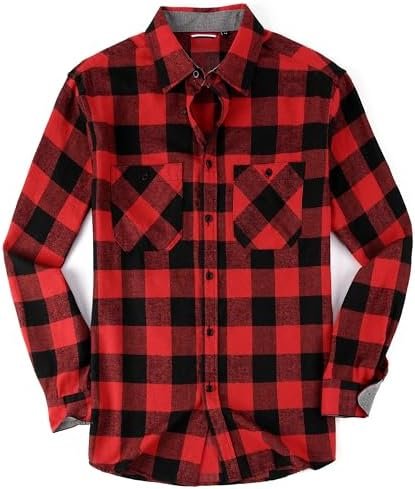 Flannel Shirt for Men Button Down Regular Fit Long Sleeve Plaid Flannel Casual Shirts