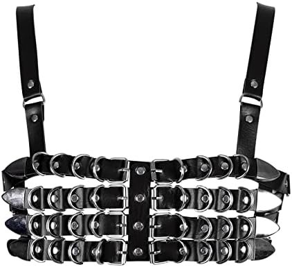 Womens Leather Full Cage Body Harness Tops Hollow Out Lingerie Punk Gothic Halloween Rave Clothing