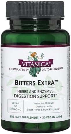 Vitanica Bitters Extra, Digestion Support, Vegan/Vegetarian, 30 Capsules