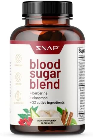 Snap Supplements Blood Sugar Blend – Support Healthy Blood Glucose Levels, 60 Capsules