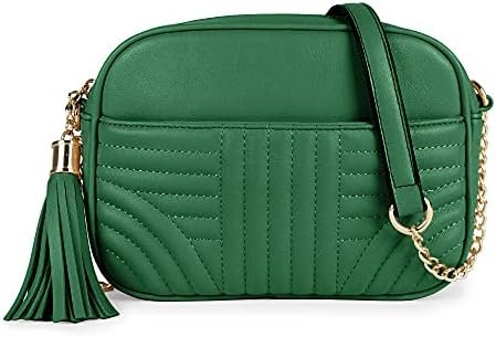 EVVE Quilted Crossbody Bags for Women – Stylish Camera Bag with Tassel – Lightweight Medium Size Shoulder Purse