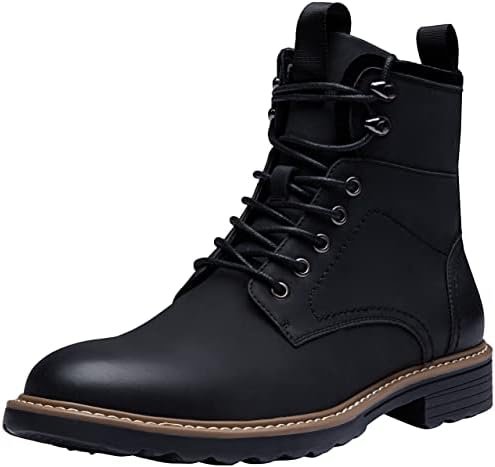 Vostey Boots for Men Casual Waterproof Mens Boots Retro Lace Up Motorcycle boots