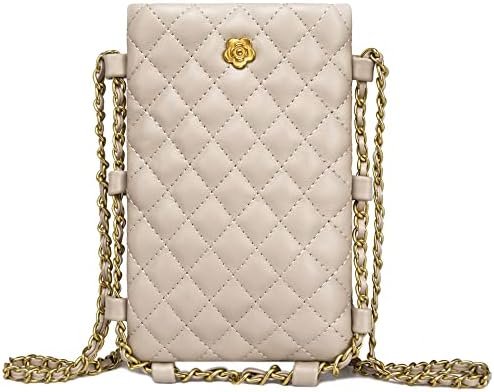 Montana West Small Quilted Cell Phone Purse for Women Soft Chain Crossbody Cellphone Wallet Bag