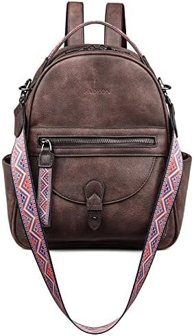 FADEON Mini Backpack Purse for Women, Designer Leather Cute Roomly Small Backpacks, Ladies Shoulder Backpack Fashion Handbag