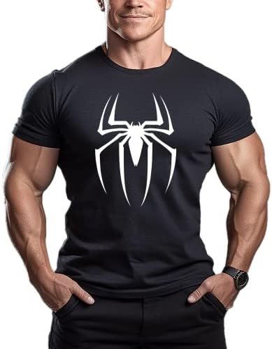 ReedCA Spider – Mens Bodybuilding T-Shirts Gym Training Top Fashion Workout Tee Muscle Short Sleeve