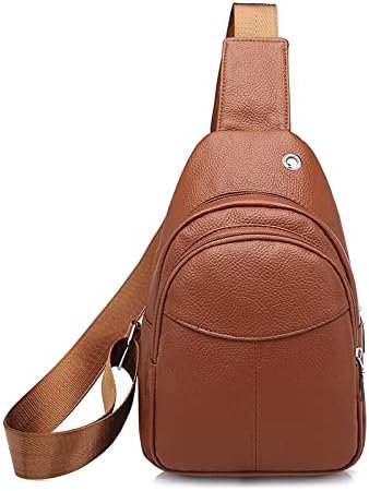 Crossbody Fanny Packs for Women Small Sling Bag, Travel Hiking Backpack Chest Bag Purses for Women Men(Brown)