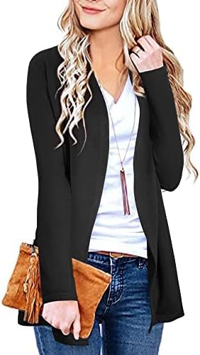 ULTRANICE Women’s Long Sleeve Open Front Cardigan Casual Tops with Pockets