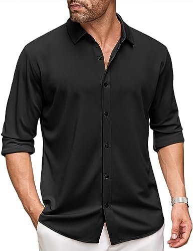 COOFANDY Men’s Long Sleeve Wrinkle Free Shirt Button Down Casual Dress Shirts