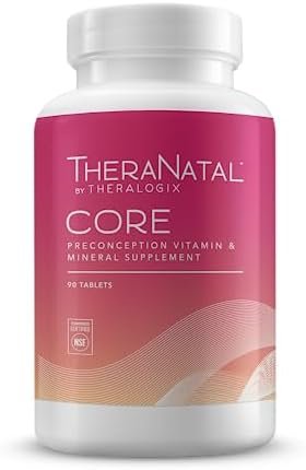 TheraNatal Core Preconception Prenatal Vitamin (90 Day Supply) | Prenatal Fertility Supplements for Women Trying to Conceive | NSF Certified