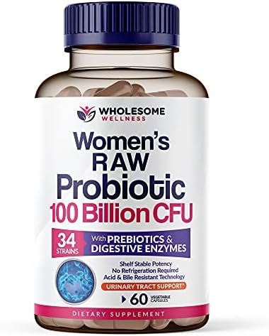 Dr. Formulated Raw Probiotics for Women 100 Billion CFUs with Prebiotics, Digestive Enzymes, Approved Women’s Probiotic for Adults, Shelf Stable Probiotic Supplement Capsules