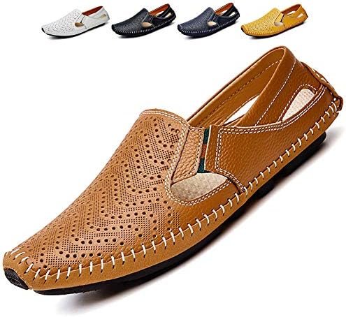 Noblespirit Men’s Driving Shoes Leather Fashion Slipper Casual Slip on Loafers Shoes in Summer