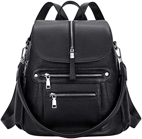 ALTOSY Leather Backpack Purse for Women Fashion Casual Handbag with Multi Pockets and Flap