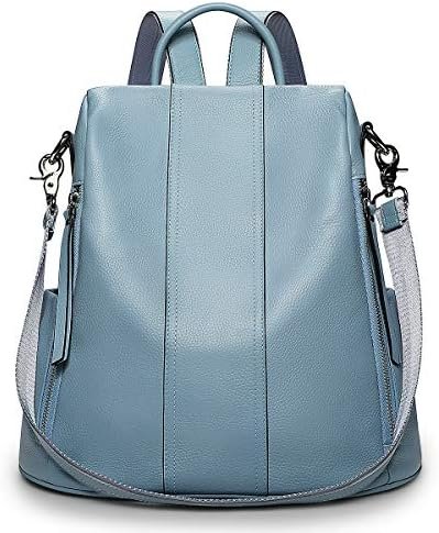 S-ZONE Leather Backpack Purses for Women Antitheft Soft Rucksack Ladies Shoulder Bag Medium