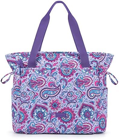 BAGSMART Quilted Tote Bag, Top Handle Handbags for Women, Shoulder Bag, 25L Large Hobo Bag for Work, School, Travel