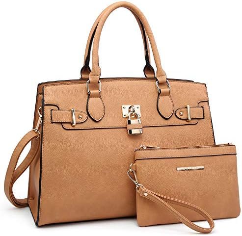 Dasein Women Handbags and Purses Ladies Shoulder Bag Top Handle Satchel Tote Work Bag with Matching Clutch