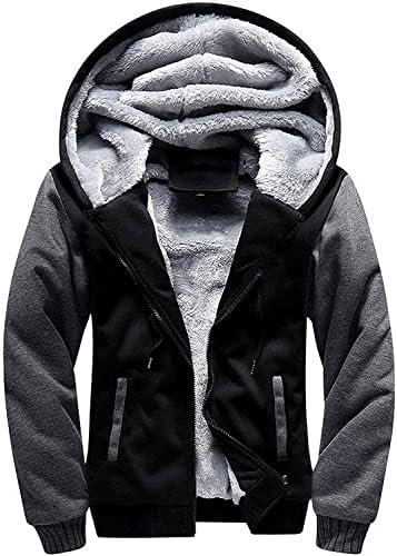 SWISSWELL Hoodies for Men Fleece Jacket Zip Up Sherpa Lined Hooded Sweatshirt Winter Warm Liner Thick Coat