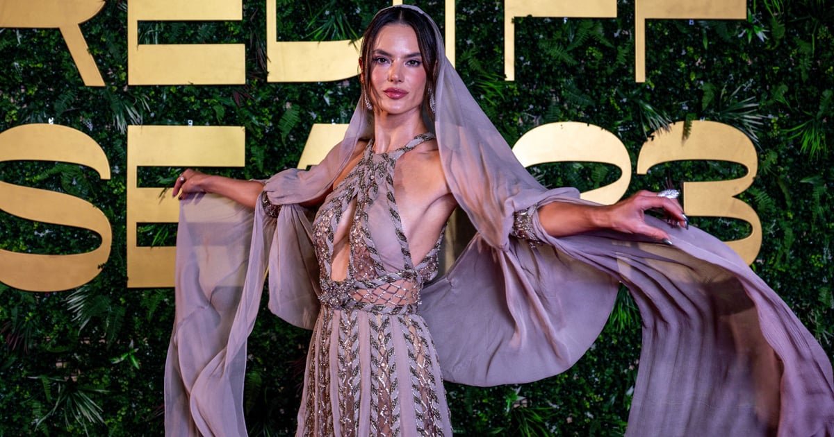 Alessandra Ambrosio Channels Arabian Princess in Sheer Cutout Gown With Headscarf at the 3rd Red Sea Film Festival