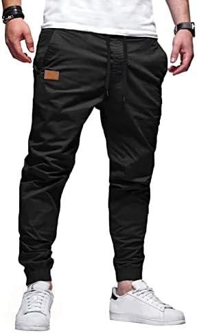 JMIERR Mens Casual Joggers Pants – Cotton Drawstring Chino Cargo Pants Hiking Outdoor Twill Track Jogging Sweatpants Pants