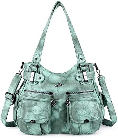 Purses and Handbags Women Tote Shoulder Top Handle Satchel Hobo Bags Fashion Washed Leather Purse