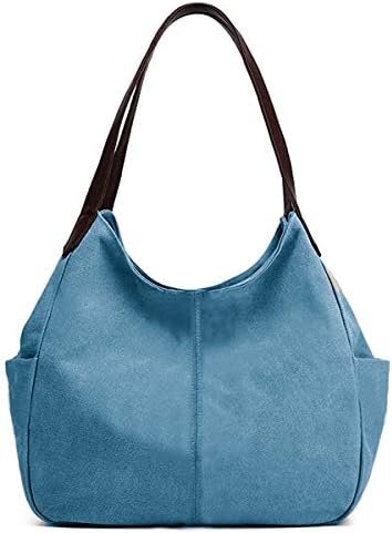 Hiigoo Fashion Women’s Multi-pocket Cotton Canvas Handbags Shoulder Bags Totes Purses