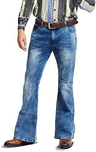 Mens Bell Bottom Jeans 70s Outfits for Men,Mens Bell Bottoms Disco Pants Bell Bottom Pants Jeans for Men