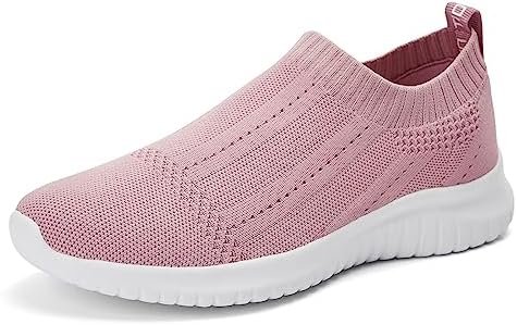 TIOSEBON Women’s Walking Sock Shoes Elastic Knit Lightweight Slip on Breathable Yoga Sneakers