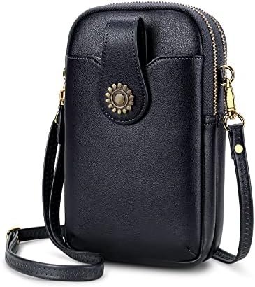 RONSIN Small Crossbody Bag Cell Phone Purse for Women, Mini Messenger Shoulder Bag Zip Wallet Purse with Credit Card Slots