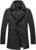 chouyatou Men’s Classic Notched Collar Double Breasted Wool Blend Pea Coat