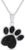 AFFY 925 Sterling Silver Round Cut Enhanced Black Natural Diamond Accent Dog Paw Print Pendant Necklace With 18″ Chain