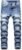 ZEESEN Ripped Jeans for Men Slim Denim Regular Fit Tapered Leg Distressed Destroyed Pants Mens Jeans with Hole