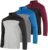 Real Essentials 3 Pack: Men’s Mesh Long Sleeve Athletic Quarter Zip Pullover – Outdoor UPF 50+ (Available in Big & Tall)