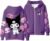 WANHONGYUE Kuromi Hoodie Sweatshirts Women’s Long Sleeve Pullover Girls Kawaii Cartoon Zipper Hooded Sweater