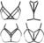 FIBO STEEL 4 Pcs Womens Strappy Cage Bra Sexy Bra Harness for Women