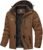 MAGCOMSEN Men’s Winter Coats Waterproof Ski Snow Jacket Warm Fleece Jacket Parka Raincoats With Multi-Pockets