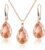 Linawe Crystal Jewelry Sets for Women, Diamond Pendant Necklace, Rhinestone Drop Dangle Earrings, Matching Wedding Jewelry, Birthstone Cubic Zirconia, 14K Gold/Rose Gold/Silver Tones