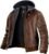 wantdo Men’s Faux Leather Jacket with Removable Hood Motorcycle Jacket Casual Warm Winter Coat